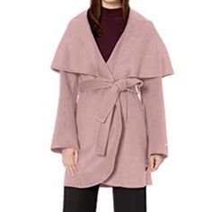 Nwt Lightweight Wool Blend Belted Wrap Coat With Convertible Cape Hood, Perfect For Autumn And Layering. Unlined Body, Lined Pockets. Dusty Pink, Not Baby Pink. Ladies With Broad Shoulders May Want To Size Up. I Have A Few Of These In Different Colors I Plan On Listing, And One I’ve Worn. These Are Not For Shrinking Violets! You’ll Definitely Get Attention. Please Note That Tahari Has This Design In Different Material Blends And Weights. The Heavier Lined Version Is Called Marla And The Lighter Elegant Pink Daywear Outerwear, Pink Outerwear For Daywear In Fall, Chic Wrap Outerwear For Daywear, Chic Wrap Outerwear For Spring, Chic Spring Wrap Outerwear, Spring Shawl Collar Belted Outerwear, Fitted Wrap Winter Outerwear, Winter Wrap Outerwear For Daywear, Fitted Wrap Outerwear For Winter