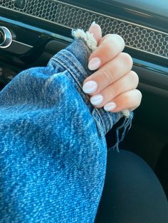 Jess Conte Nails, Short Acrylic Nails For Short Nail Beds, Really Short Acrylic Nails Round, Xs Short Almond Nails, Acrylic Nails On Short Nail Beds, Short Round Almond Acrylic Nails, Acrylic Nails Short Nail Bed, Cute Simple Dip Nails, Acrylics For Short Nail Beds