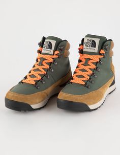 THE NORTH FACE Back-To-Berkeley IV Textile Waterproof Womens Boots - GREEN COMBO | Tillys Waterproof Shoes Women, Outdoor Style Women, Cute Hiking Boots, Waterproof Womens Boots, Best Hiking Shoes For Women, Waterproof Boots Womens, The North Face Boots, Womens Hiking Boots, Hiking Shoes For Women