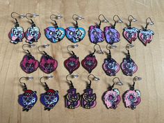 These earrings were handmade by me using black zinc-free ear wire hooks and heart-shaped enamel charms based on Hazbin Hotel.  All materials are new and nickel-free from a smoke-free and cat-friendly home. If you have any questions, feel free to message me! Hazbin Hotel Earrings, Alastor Charlie, Hazbin Hotel Husk, Anime Earrings, Goth Accessories, My Shopping List, Simi Valley, Cat Friendly Home, Enamel Charms