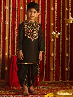 vastramay boys black navratri special embroidered dhoti kurta set Black Dhoti, Navratri Outfits, Dhoti Kurta, Garba Dress, Competition Outfit, Navratri Dress, Boys Kurta, Navratri Special, Boys Wear