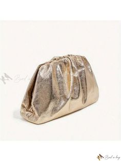 Bird in Bag - Premium Golden Burst Crack Large Capacity Dumpling Bag – Exquisite Ladies Glittering Pu Luxury Handbag for Sophisticated Events like Banquets, Weddings, and Evening Attire Wedding Evening Dress, Dumpling Bag, Envelope Clutch Bag, Gold Bag, Novelty Bags, Evening Dresses For Weddings, Envelope Clutch, Simple Bags, Evening Clutch