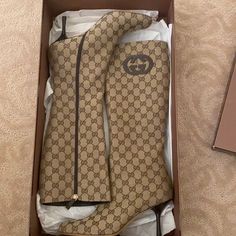 Never Been Worn, 100% Authentic. Poshmark Will Also Authenticate. Box Included. Please Check Photos For Shaft Height. 3 Inch Heel. Absolute Perfection Gucci Designer Boots With Reinforced Heel, Designer Gucci Boots With Branded Insole, Gucci Luxury Boots, Designer Gucci Boots, Gucci Platform Sandals, Brown Leather Sneakers, Brown Suede Heels, Gucci Boots, Black Kitten Heels