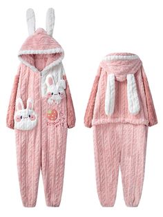 Fabric: polyester Warm up in style with this double-sized, dreamy, and cozy pajama set made from breathable, fleece-like material. Perfect for staying warm in chilly temperatures! Strawberry Bunny, Cozy Pajamas, Fleece Pajamas, One Piece Pajamas, Cozy Winter, Discount Code, Spreads, Everyday Outfits, Stay Warm