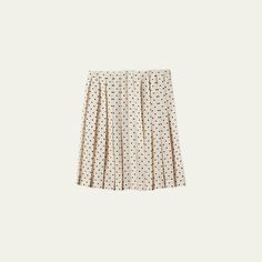 Miu Miu polka-dot crepe de chine skirt  High rise Hem falls below the knee Finished with pleating Invisible side zip Silk Made in Italy Elegant Miu Miu Skirt For Spring, Miu Miu Skirt For Spring Workwear, Chic Miu Miu Skirt For Spring, Chic Lined Skirt By Miu Miu, Miu Miu Fitted Skirt For Work, Miu Miu Spring Workwear Bottoms, Miu Miu Fitted Skirt For Workwear, Elegant Fitted Miu Miu Skirt, Summer Fitted Miu Miu Bottoms