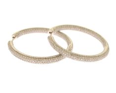 ad eBay - Find many great new & used options and get the best deals for 14K White Gold 3.00 Carat Pave Set Diamond Inside Outside 38mm Hoop Earrings at the best online prices at eBay! Free shipping for many products! Inside Outside, Fine Earrings, Colored Diamonds, Ebay Finds, Inside Out, The Outsiders, Hoop Earrings, White Gold, Stone