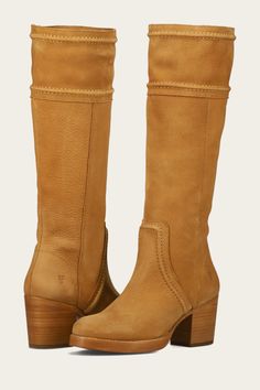 Jean Tall Pull On Boots | Women's Quality Leather Boots | Frye Quality Leather Boots, The Frye Company, Moto Style, Boho Skirts, Pull On Boots, Flat Sneakers, Cool Boots, Wallet Accessories, Sunglasses Shop