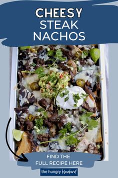 the recipe for cheesy steak nachos