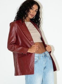 Leather Jacket Long, Leather Shacket, Oversized Leather Jacket, Faux Leather Blazer, Casual Leather Jacket, Leather Blazer Jacket, Leather Outerwear, Jacket Long, Leather Sleeve