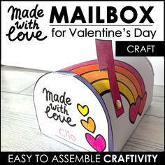 Valentine's Day Mailbox - Printable Valentine's Craft - Activity Template - Hot Chocolate Teachables Mailbox Template, Letter For Parents, Activity Template, Student Valentines, Valentines Poems, Valentines Letter, Teaching Esl, Valentine Mailbox, Valentine Activities