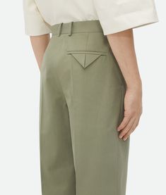 Find BOTTEGA VENETA Light Cotton Twill Trousers on Editorialist. Light cotton twill trousers. Zip, hook and button closure. Unlined. Straight leg. Color: Juniper. • Material: 100% Cotton. Khaki Workwear Pants With Buttons, Green Chinos For Work, Wide Leg Green Chinos For Work, Green Wide Leg Chinos For Work, Twill Trousers, Cotton Lights, Bottega Veneta, Cotton Twill, Straight Leg