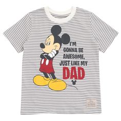 Celebrate Dad this Father's Day and all year round in these cute family matching Disney tshirts! These stylish short sleeve shirts feature the classic mouse-ear icon on the back with the words "The One & Only" and cool Mickey Mouse artwork on the front with the words "This is What an Awesome Dad Looks Like" for the adult sizes and "I'm Gonna Be Awesome Just Like My Dad" for the kids. Soft and comfortable to wear all day, this fun Father's Day shirt is perfect to show Dad how much he's loved! Cool Mickey Mouse, Mouse Artwork, Matching Family T Shirts, Stripes Pattern Design, Boy Activewear, Be Awesome, Father's Day T Shirts, Soft Clothes, Kids Clothes Boys