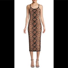 Brand New With Tags Michael Kors Collection Runway Stretch Metallic Python Slip Dress. Scoop Neckline. Sleeveless. Bodycon Slip Silhouette. 82% Viscose/18% Polyester. Dry Clean. Imported. Retail Price: $1,290.00 Complete The Look And Bundle With My Michael Kors Collection Runway Shoes For A Great Discount. Runway Shoes, Python Print, Michael Kors Collection, Michael Kors Dresses, Size 6 Dress, Scoop Neckline, Python, Print Dress, Black And Brown