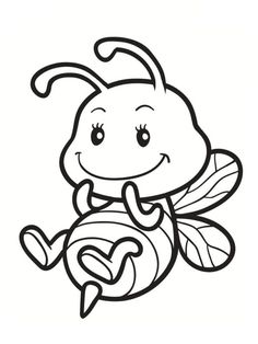 a cute little bee coloring page