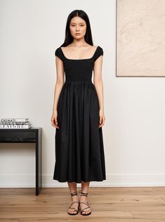 Vivian Dress – La Ligne Vivian Dress, New Best Friend, Skirts With Pockets, Luxury Fabrics, Trinidad And Tobago, Cotton Poplin, Say Hello, Dress Black, One Shoulder Formal Dress