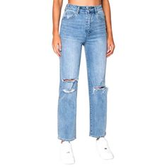 Zgy Hi Mum Ripped Straight Leg Jean In Reality Blue Trash Denim Jean. Pal3800 High Rise Distressed Cropped Jeans In Denim Blue, High Rise Washed Blue Distressed Cropped Jeans, High Rise Distressed Washed Blue Cropped Jeans, Distressed High Rise Cropped Jeans In Washed Blue, Trendy Distressed Washed Blue Cropped Jeans, Trendy Washed Blue Distressed Cropped Jeans, Everyday Blue Cropped Jeans With Frayed Hem, Blue Cropped Jeans With Frayed Hem For Everyday, Distressed Denim Cropped Jeans