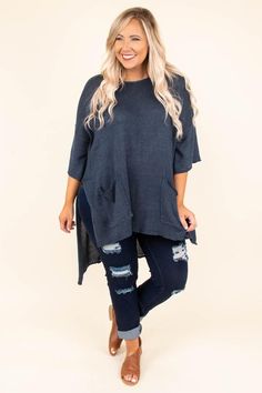 The Lucky One Tunic, Navy – Chic Soul Tunic Dress With Leggings, Plus Size Boutique Clothing, Plus Size Tunic Dress, Tunic Outfit, Mom Clothes, Chic Soul, Off Shoulder Dresses, The Lucky One, Cozy Knit