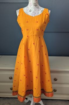 yellow indian cotton  handmade  women's summer dress Dress For Diwali, Diwali Dress, Yellow Cotton Dress, Diwali Dresses, Indian Cotton, Dress Clothes For Women, Summer Dresses For Women, Cotton Dress, Diwali