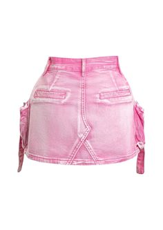 Mini Denim Skirt - Denim Skirt Why limit yourself to a regular mini skirt when you can have our Denim Cargo Mini Skirt? With its unique cargo design, this denim skirt is sure to bring some playful and fun vibes to your wardrobe. Perfect for an edgy and stylish look that will turn heads. Upgrade your mini skirt game now! Pink Mini Skirt Outfit, Hot Pink Skirt, Mini Skirt Outfit, Trendy Bottoms, Pink Mini Skirt, Skirt Y2k, Jeans Outfit Summer, Media Screen, Pink Denim