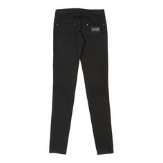 Description:Vintage Richmond black trousers, fit a UK size 8 - low waisted with a 29" waist. Size conversion: US Size: 4EU Size: 36IT Size: 40 RISE TYPE: Low WaistedWAIST: 29 inches / 74cmsINSEAM: 36 inches / 91cmsRISE: 8 inches / 20cmsGENDER: womens CONDITION: very good.STYLE: trousersERA: 1990sCOLOUR: blackFABRIC: cotton blend Classic Black Mid-rise Bottoms, Mid-rise Black Bottoms With Five Pockets, Classic Black Pants With Five Pockets, Edgy Black Bottoms With Five Pockets, Black Slim Fit Mid-rise Bottoms, Streetwear High Rise Slim Fit Bottoms, Slim Fit Black Bottoms For Streetwear, High Rise Slim Fit Jeans For Streetwear, High Rise Slim Fit Bottoms For Streetwear