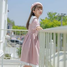 Harajuku Kawaii Fashion Sailor Uniform Pink Dress SIZE INFO S - Bust 86cm/33.8", Length 87cm/34.2" M - Bust 88cm/34.6â€? Length 88cm/34.6â€?/p> L - Bust 90cm/35.4", Length 89cm/35â€?/span> XL - Bust 92cm/36.2", Length 90cm/35.4â€?/span> Asian Style Dress, Sailor Uniform, Vestidos Color Rosa, Cute Casual Dresses, Style Kawaii, Sailor Fashion, Sailor Collar, Lace Up Wedges, Half Sleeve Dresses