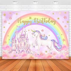 an image of a unicorn birthday backdrop