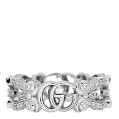 Gucci Brand, Flower Motifs, Gucci Jewelry, Gg Logo, Pave Ring, Brand Ambassador, White Ring, Round Brilliant Cut Diamond, Brilliant Cut Diamond