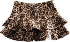 leopard-cheetah-animal-print-patterned-brown-black-layered-ruffle-low-rise-waist-denim-jean-mini-short-skirt-skort-with-pockets-women-ladies-chic-trendy-spring-2024-summer-casual-elegant-classy-y2k-party-club-wear-sexy-date-night-out-exotic-stockholm-style-preppy-zara-revolve-white-fox-jaded-london-princess-polly-edikted Rara Skirt, Low Rise Mini Skirt, Cheetah Skirt, Black Layers, Leopard Print Skirt, Leopard Skirt, Ball Gown Skirt, Micro Mini Skirt, Stockholm Fashion