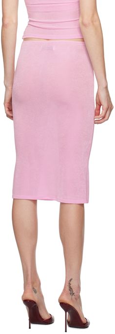 Stretch polyester ribbed jersey skirt. · Low-rise · Elasticized waistband · Unlined Supplier color: Cotton candy Danielle Guizio, Jersey Skirt, Cotton Candy, Low Rise, Apparel Accessories, Womens Bottoms, Midi Skirt, Candy, Skirt