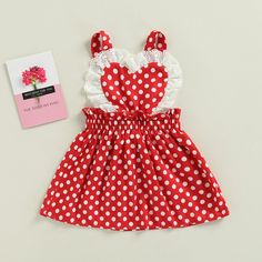 Brand New In Pasckage Cotton/Polyerster Red Sleeveless Dress For Summer, Cute Polka Dot Dress-up Dresses, Cute Polka Dot Dress For Dress-up, Polka Dot Summer Dress For Formal Occasions, Cute Red Sleeveless Sundress, Cute Red Sleeveless Dress, Playful Red Cotton Sundress, Cute Polka Dot Cotton Dress, Playful Fitted Heart Print Dress