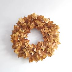 a close up of a wreath on a wall