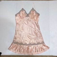 Vintage Victoria Secret Night Gown. Pictures Do Not Do Justice. Nwot Condition, Rare Style. Light Pink With Grey Trim. Absolutely Stunning Pink Satin Sleepwear For Bedtime, Pink Camisole Sleepwear For Wedding Night, Feminine Pink Sleeveless Chemise, Pink Satin Nightgown For Night, Pink Sleeveless Chemise For Wedding Night, Pink Satin Chemise For Summer, Sleeveless Pink Chemise For Wedding Night, Pink V-neck Nightgown With Lace Trim, Pink Camisole Nightgown For Wedding Night