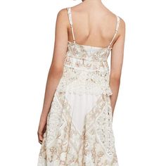 Designed with a flattering sweetheart neckline, this sleeveless, lingerie-inspired top in floral filigree on cotton voile is embellished with an ornately embroidered hemline.Concealed center back zipper and hook-and-eye closuresAdjustable spaghetti strapsFabric Self: 100% cotton filigree floral embroidered voile;Lining: 100% polyester crepe de chineHand wash Chevron Jewelry, Scalloped Lace Dress, Embroidered Tank Top, Floral Filigree, Embroidered Tank, Shoes Flats Sandals, Lace Bodice, Scalloped Lace, Cotton Voile