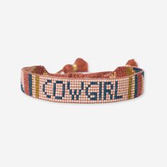 Gabby Cowgirl Adjustable Beaded Bracelet Desert Bracelet Artisan Adjustable Beaded Bracelets For Friendship, Adjustable Artisan Pink Beaded Bracelets, Adjustable Artisan Beaded Friendship Bracelet, Adjustable Woven Beaded Bracelets As Gift, Adjustable Woven Beaded Bracelets For Gifts, Adjustable Handwoven Friendship Beaded Bracelets, Adjustable Woven Jewelry, Adjustable Letter Beads Bracelets For Festivals, Adjustable Letter Beads Bracelet For Festival