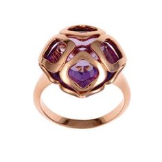 Crafted like lace, the 18-carta rose gold of the IMPERIALE ring celebrates the beauty of colored stones. Like a finely woven lattice, the precious metal delicately encases a cushion-cut amethyst. The IMPERIALE ring in rose gold is a treasure of femininity with refined and generous proportions. MATERIAL: 18k yellow gold 1 AMETHYSTE = 7.30 CTS SIZE: 53 (6 1/2) REF. NUMBER: 829221-5039 Luxury Rose Gold Amethyst Ring, Luxury Rose Gold Amethyst Ring For Anniversary, Elegant Rose Gold Amethyst Ring, Luxury Rose Gold Amethyst Ring As Gift, Elegant Rose Gold Oval Amethyst Ring, Elegant Oval Rose Gold Amethyst Ring, Rose Gold Amethyst Ring Fine Jewelry, Elegant Oval Amethyst Ring In Rose Gold, Fine Jewelry Amethyst Ring In Rose Gold