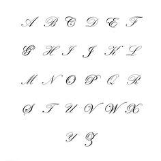 the upper and lower case of an english alphabet, with cursive writing on it