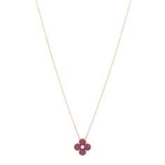 This is an authentic VAN CLEEF & ARPELS 18K Rose Gold Diamond Rhodonite Vintage Alhambra Pendant Necklace. The necklace is crafted of 18 karat rose gold and features the signature Alhambra clover motif set withpink rhodonite and a single diamond weighing approximately .05 carat. Vintage Alhambra Pendant, Alhambra Pendant, Rose Gold Pendant Necklace, Authentic Vans, Van Cleef And Arpels, Van Cleef Arpels, Van Cleef, Rose Gold Diamonds, Rose Gold Necklace