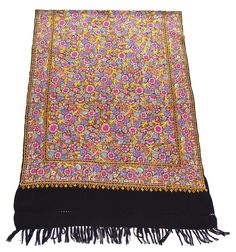 Product Description Kashmir Hand Embroidered Woolen Shawl  Description Hand Emroidered multicolour woolen shawl. Papier Mache Embroidery is done by hand using needlepoint. This type of embroidery is the most tough to acheive and is very rare now. It is called papier mace because it resembles the papier mache design and all surface of fabric is covered by embroidery by continuous overlapping embroidery done by needle giving a painting type effect like papier mache. Details Condition: New Backgoun Multicolor Jamawar Shawl With Embroidered Border, Multicolor Pashmina Shawl With Embroidered Border, Pashmina Shawl With Multicolor Embroidered Border, Multicolor Pashmina Fabric With Embroidered Border, Traditional Multicolor Pashmina Shawl With Floral Embroidery, Traditional Multicolor Floral Embroidered Pashmina Shawl, Multicolor Pashmina Shawl With Resham Embroidery, Multicolor Embroidered Shawl Fabric, Embroidered Multicolor Shawl Scarf