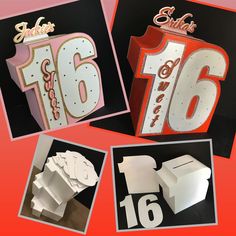 Sweet sixteen gift card boxes ready to go. Gift Card Boxes Diy, Diy Card Box, Sweet Sixteen Party, Sweet Sixteen Gifts, Sweet 16 Gifts, Sweet Sixteen Parties, Diy Money