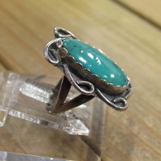 Lovely vintage sterling silver turquoise ring. Whole face of ring measures 24 mm tall and 23 mm wide. Turquoise stone measures 20 mm tall and 10 mm wide. Width of the band is 3 mm. Ring size is 4.25, we can size most rings for an additional fee, please message me what size you need and I will get back to you with a price. This is a beautiful blue turquoise and silver ring! Thank you for stopping by my shop! % Turquoise Statement Ring, Silver Turquoise Ring, Sterling Silver Rings Turquoise, Turquoise Ring Silver, Tucson Az, Blue Band, Green Turquoise, Blue Turquoise, Silver Turquoise