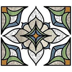 an artistic stained glass design with leaves