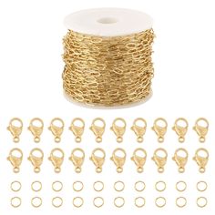 gold plated metal wire with lots of rings