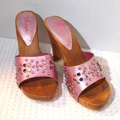 These Awesome Studded Bridget Clogs In Size 8. New. High Heel Mules, Heel Mules, Kinds Of Shoes, Heels Shoes, Mule Clogs, Mules Shoes, Beautiful Outfits, High Heel, Clothing Items