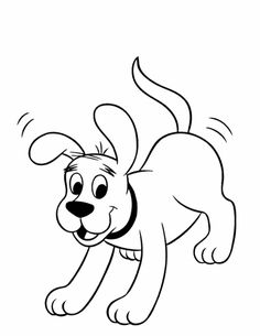 a cartoon dog running through the air