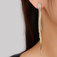 Gorgeous Pair Of Unique Luxury Formal Boutique Earrings, That You Will Be Sure To Receive Many Compliments On! Luxurious Gold Tone Tassel Earrings, Encrusted With Captivating Zirconia Diamonds/Rhinestones. 925 Sterling Silver Posts. Buy 2, Get 1 On All Jewelry Items From My Closet! (Free Item Will Be Of Equal Or Lesser Value) Check Out My Other Unique Boutique Jewelry! Boutique Quality Alloy, Hypoallergenic, Lead Compliant & Nickel Free (Great For Sensitive Ears) Brand New With Tags Be Sure To C Fearless Outfits, Boutique Earrings, Cuban Link Necklace, Tory Burch Earrings, Lotus Jewelry, Jewelry Boutique, Cubic Zirconia Earrings, Unique Boutique, Art Deco Earrings