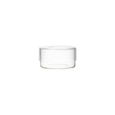 an empty glass container on a white background