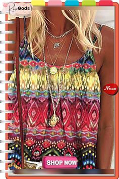 Plus Size Boho Sleeveless Printed Tops Casual Printed Sleeveless Vest, Casual Printed Summer Vest, Casual Printed Sleeveless Tank Top, Printed Sleeveless Casual Tank Top, Printed Sleeveless Tank Top For Vacation, Summer Sleeveless Printed Vest, Printed Sleeveless Summer Vest, Sleeveless Printed Summer Vest, Red Sleeveless Tank Top For Vacation