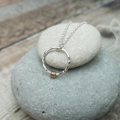 Circle Necklace Silver Necklace Gold Necklace Ring | Etsy Everyday Sterling Silver Hoop Necklaces, Small Hoop Jewelry With Jump Ring For Gifts, Sterling Silver Hoop Necklace As A Gift, Everyday Silver Hoop Necklaces, Mixed Metal Necklace, Delicate Gold Ring, Rings Hand, Hoop Necklace, Silver Star Earrings