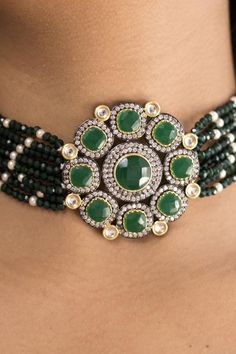 I Jewels 18k Gold Plated Traditional Green Stone Studded & Beaded Choker Necklace Jewellery Set For Women/Girls Graceful and flawless: Give yourself that beautiful look and make others jealous with our traditional necklace set. It has a high quality imitation Green stone kundan along with unique Gold Plated look-alike which gives it an edge over other earrings. This is a one of a kind design which will go with all types of dresses Product Features: Color: Green Material: Alloy Necklace Size: Len Traditional Necklace, Alloy Earrings, Stone Studs, Beaded Choker Necklace, Buy Buy, Necklace Size, Jewellery Set, Green Material, Beaded Choker