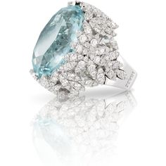 Pasquale Bruni - Ghirlanda Atelier Ring in 18k White Gold with Aquamar – Robinson's Jewelers Teal Jewelry, Pasquale Bruni, Diamond Birthstone, Aquamarine Stone, Aquamarine Gemstone, White Gold Band, Sparkle Diamonds, The Eye, Estate Jewelry